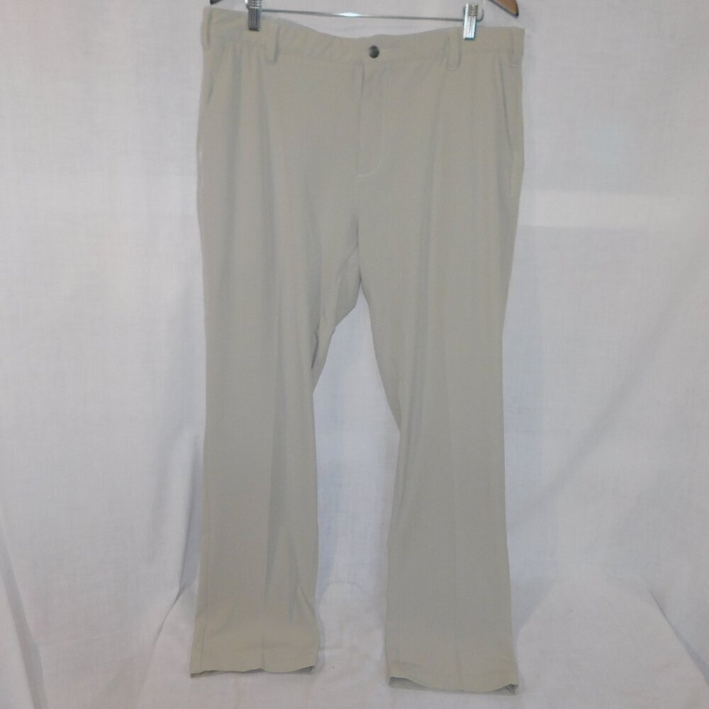 Adidas Beige Golf Performance Pants Stretch Lightweight Mens 38 x 34 Athletic
